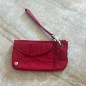 Athleta coffee run clutch wristlet. Red
